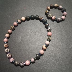 Rhonite Beaded Bracelet & Ring Set